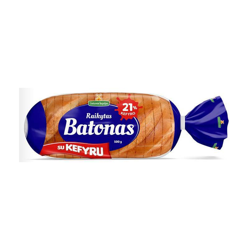Raikytas Batonas 500g Su Kefyru Lietuvos Kepejas