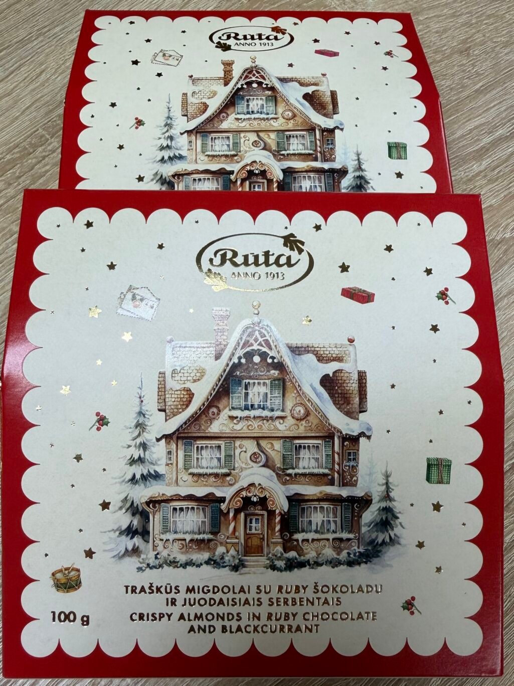 Ruta - Crispy Almonds in Ruby Chocolate and Black Currant 100g - LatFood