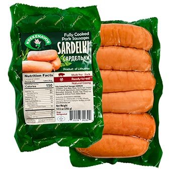 Krekenavos Sardelki Fully Cooked Pork Sausages 354g 340